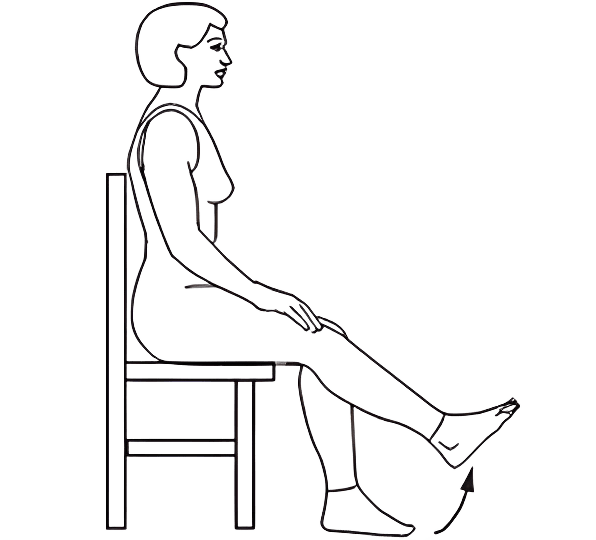 تمرین کشیدن پا به سمت بالا با زانو صاف بعد از عمل تعویض مفصل زانو